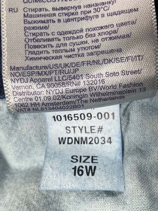 NWOT NYDJ Sherri Slim Straight Leg Jeans LiftxTuck Stretch Minimalist Blue16W - Picture 9 of 13